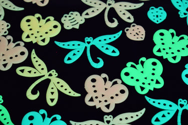 24 Piece Glow in the Dark Multicolor Butterflies Wall Ceiling Decor
